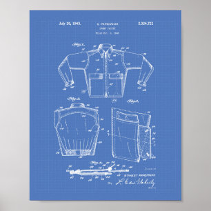 Sport Jacket 1943 Patent Art Blueprint Poster