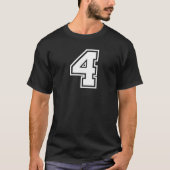 Sport Jersey Favorite Lucky Number #4 T-shirt (Voorkant)