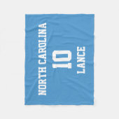 Sport Jersey Gepersonaliseerd Celestial Blue Fleece Deken (Voorkant)