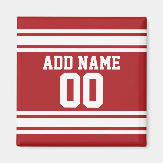 Sport Jersey met Jouw naam en nummer Magneet (Voorkant)