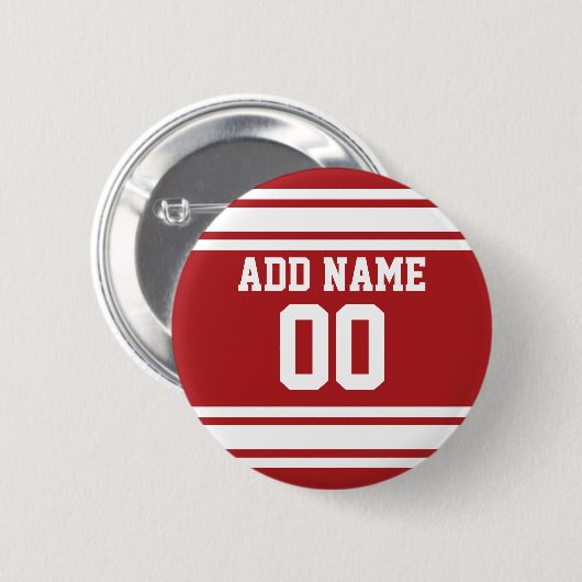 Sport Jersey met Jouw naam en nummer Ronde Button 5,7 Cm (Voorkant /achterkant)