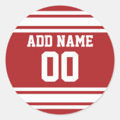 Sport Jersey met Jouw naam en nummer Ronde Sticker (Voorkant)