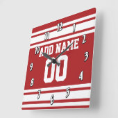 Sport Jersey met Jouw naam en nummer Vierkante Klok (Hoek)