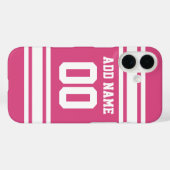 Sport Jersey met naam en nummer - Roze White Case-Mate iPhone Case (Achterkant (horizontaal))