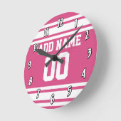 Sport Jersey met naam en nummer - Roze White Ronde Klok (Hoek)