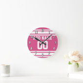 Sport Jersey met naam en nummer - Roze White Ronde Klok (Huis)