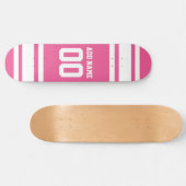 Sport Jersey met naam en nummer - Roze White Skateboard (Horizontaal)