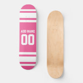 Sport Jersey met naam en nummer - Roze White Skateboard (Voorkant)