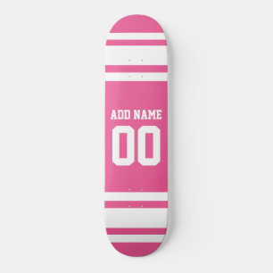 Sport Jersey met naam en nummer - Roze White Skateboard