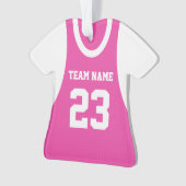 Sport Jersey Roze met Nummer Ornament (voorkant)