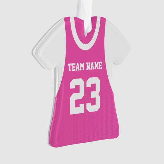 Sport Jersey Roze met Nummer Ornament (voorkant)