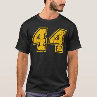 Sport Jersey Uniform  Yellow Number #44 T-shirt