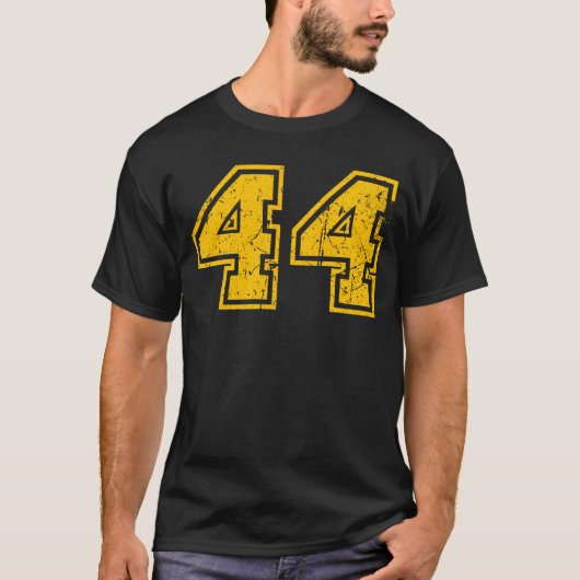 Sport Jersey Uniform  Yellow Number #44 T-shirt (Voorkant)