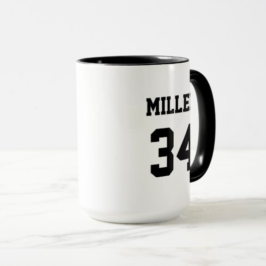 Sport Jersey Zwart-wit Modern Custom Mok (Voorkant rechts)