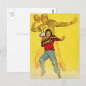  sport, jongen als toekomstig Football Quarterback Briefkaart (Voorkant / Achterkant)