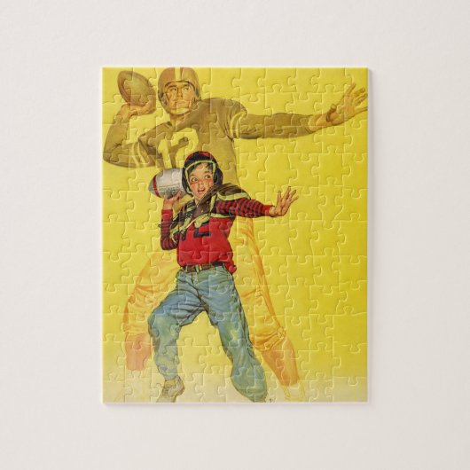  sport, jongen als toekomstig Football Quarterback Legpuzzel (Verticaal)