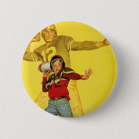  sport, jongen als toekomstig Football Quarterback Ronde Button 5,7 Cm (Voorkant)