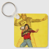  sport, jongen als toekomstig Football Quarterback Sleutelhanger (Voorkant)