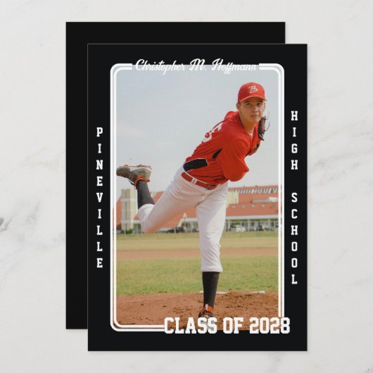 Sport Kaart Afstuderen Aankondiging (Voorkant / Achterkant)