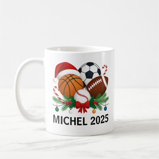 Sport Kerst 2025 Mok | Aangepaste Naam (Links)