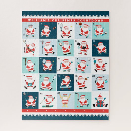 Sport Kerst Adventkalender Legpuzzel (Verticaal)