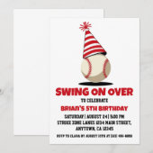 Sport kinder honkbal verjaardagsuitnodigingen kaart (Voorkant / Achterkant)