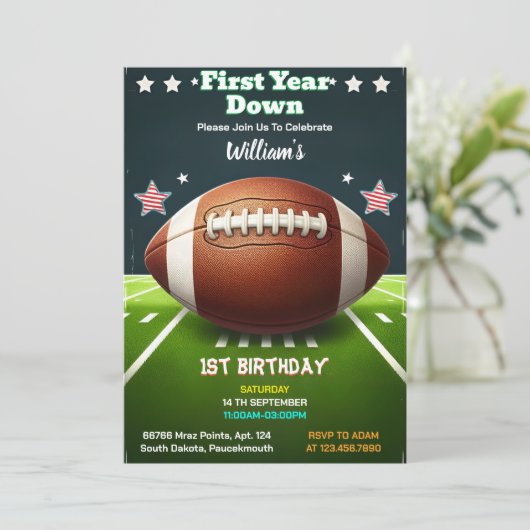 Sport kinder jongens ticket Football 1e Verjaardag Kaart (Staand voorkant)