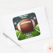 Sport kinder jongens ticket Football 1e Verjaardag Vierkante Sticker (Envelop)