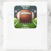 Sport kinder jongens ticket Football 1e Verjaardag Vierkante Sticker (Tas)