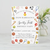 Sport Kinder verjaardagsfeestje Kaart (Staand voorkant)