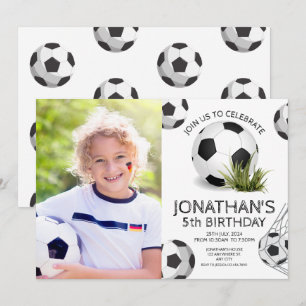 Sport Kinder Voetbal Foto Verjaardagsfeest Kaart