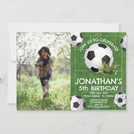 Sport Kinder Voetbal Verjaardag Party foto Kaart