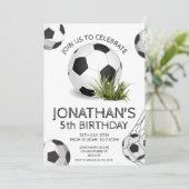 Sport Kinder Voetbal Verjaardagsfeest Kaart (Staand voorkant)