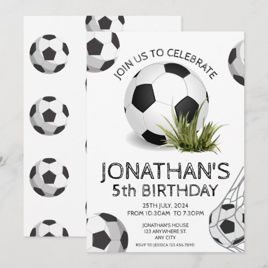 Sport Kinder Voetbal Verjaardagsfeest Kaart (Voorkant / Achterkant)