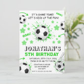 Sport Kinder Voetbal Verjaardagsfeest Kaart (Staand voorkant)