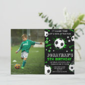 Sport Kinder Voetbal Verjaardagsfeest Kaart (Staand voorkant)