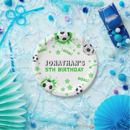 Sport Kinder Voetbal Verjaardagsfeest Papieren Bordje (Feest)