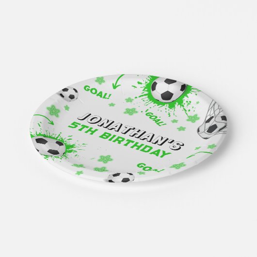 Sport Kinder Voetbal Verjaardagsfeest Papieren Bordje (Gekanteld)