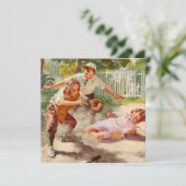  sport, kinderen spelen voetbal kaart (Staand voorkant)