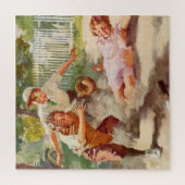  sport, kinderen spelen voetbal legpuzzel (Verticaal)