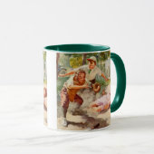 sport, kinderen spelen voetbal mok (Voorkant rechts)