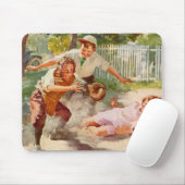  sport, kinderen spelen voetbal muismat (Met muis)