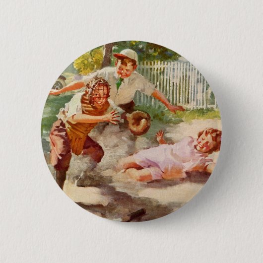  sport, kinderen spelen voetbal ronde button 5,7 cm (Voorkant)