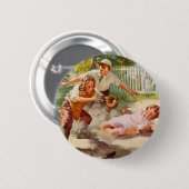  sport, kinderen spelen voetbal ronde button 5,7 cm (Voorkant /achterkant)