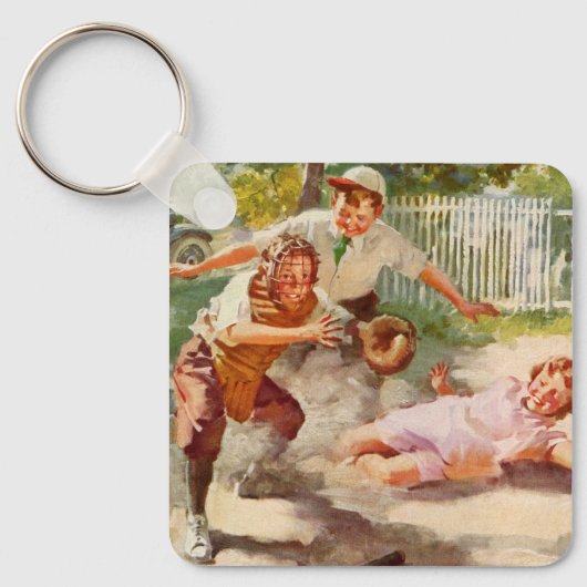  sport, kinderen spelen voetbal sleutelhanger (Voorkant)