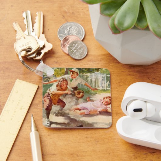  sport, kinderen spelen voetbal sleutelhanger (Bureau)