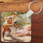  sport, kinderen spelen voetbal sleutelhanger (Achterkant)