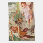 sport, kinderen spelen voetbal theedoek (Verticaal)