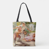  sport, kinderen spelen voetbal tote bag (Achterkant)