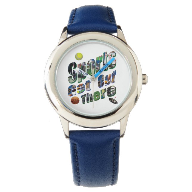 Sport komt uit Afbeelding Logo, Kinder leder Horloge (Voorkant)